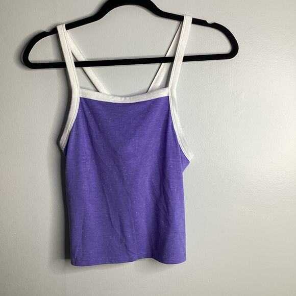 Colsie 2 piece PJ set purple and white‎ tank and shorts size S - Picture 1 of 9